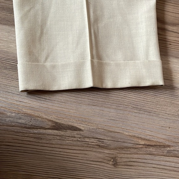 Oscar De La Renta Freedom suit pants Tan Pleated Cuffed Lightweight Mens 35 X 32 - Picture 10 of 11